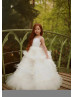 Ivory Tulle Ruffles V Back Fabulous Flower Girl Dress